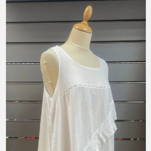 OBSESSION by ELLE - COTTON & LINEN SUN DRESS - up to US14- BNWT - WHITE - Picture 3 of 3